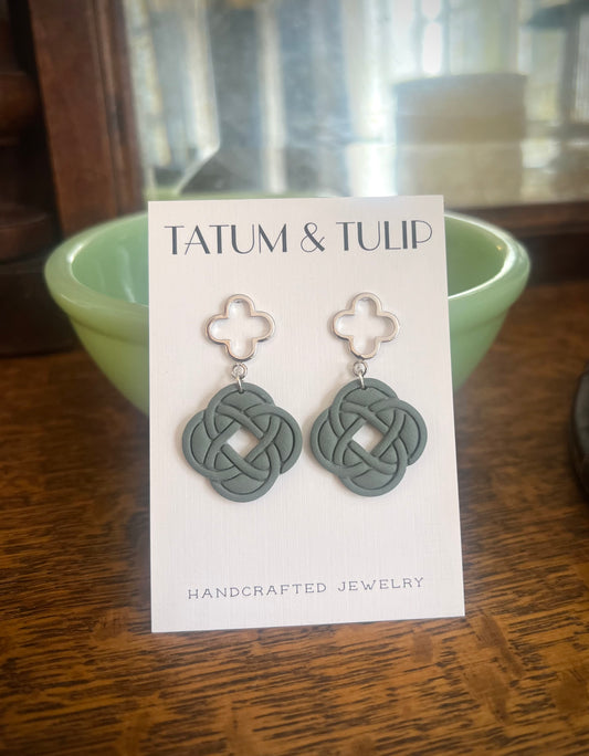Green Celtic Earrings