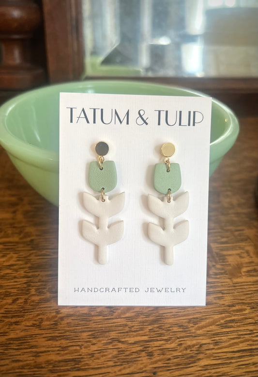 Green and White Tulips