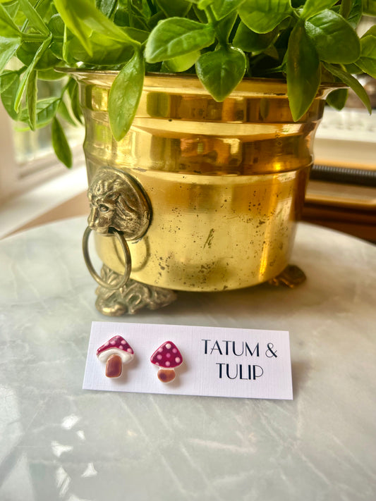 Mushroom Stud Earrings