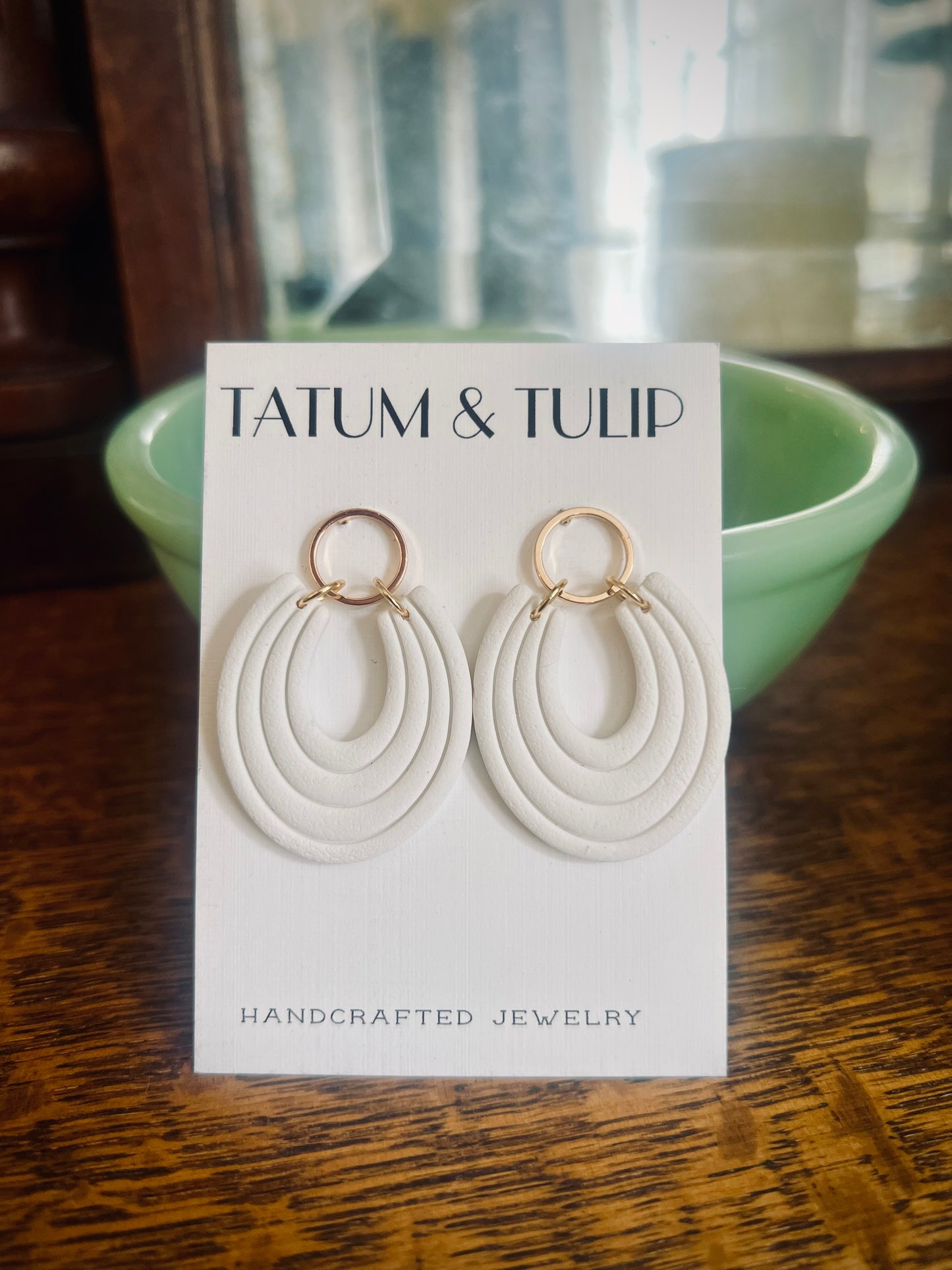 White Horseshoe Boho Earrings